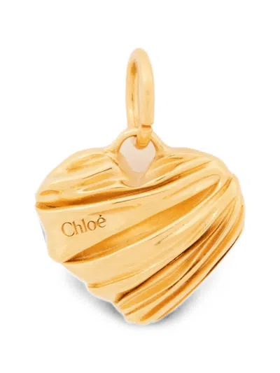 Chloé Pleated Heart Charm In Gold