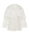 Chloé Pleated Lace Shirt In White