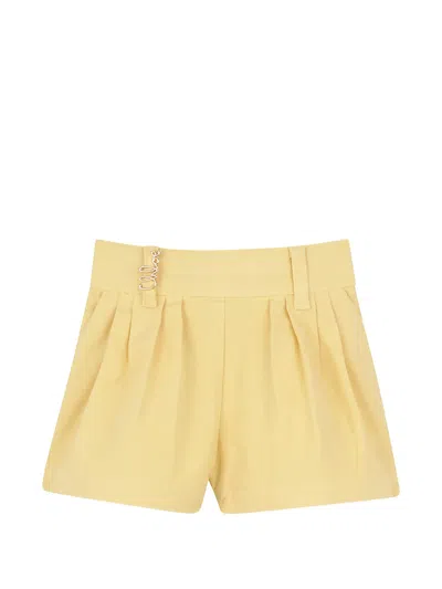 Chloé Kids' Pleated Logo-plaque Shorts In Multi