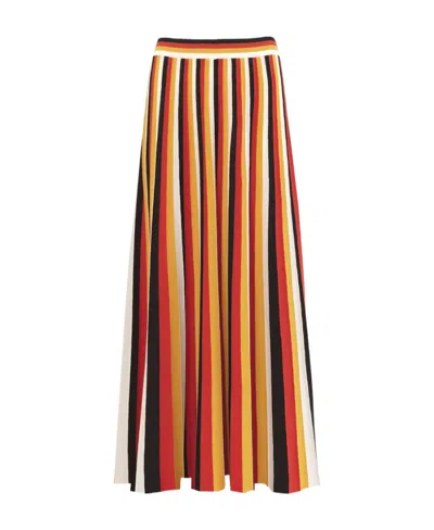 Chloé Pleated Medium-length Skirt In Multicolor