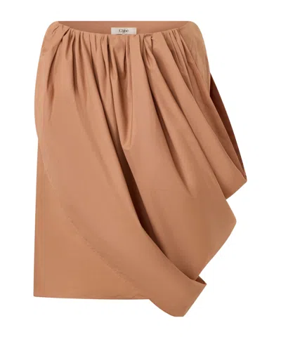 Chloé Pleated Midi Dress In Neutral
