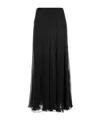 Chloé Black Solid Maxi Skirt In Black