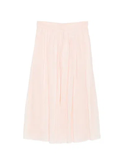 Chloé Pleated Midi Skirt In Pink
