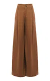 Chloé Brown Pants With Belt Loops And Wide Leg In Cotton Woman In Brown