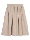 Chloé Pleated Organic Cotton-wool Blend Skirt In Neutrals