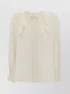 Chloé Lace-trimmed Ruffled Silk Blouse