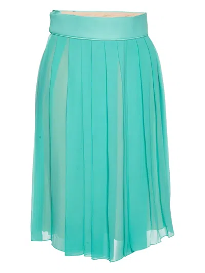 Pre-owned Chloé Pleated Silk Midi Skirt