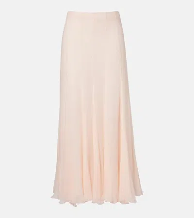 CHLOÉ CHLOÉ PLEATED SILK MUSLIN MAXI SKIRT