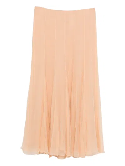 Chloé Pleated Silk Skirt In Pink