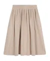 Chloé Pleated Organic Cotton-wool Blend Skirt In Nude