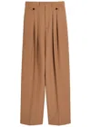 Chloé Chloe Pleated Straight-leg Wool Trousers In Brown