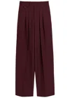 Chloé Chloe Pleated Straight-leg Wool Trousers In Burgundy