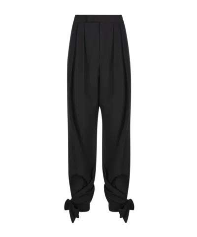 Chloé Pleated Tie-hem Pants In Black