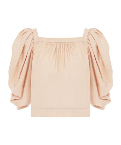 Chloé Pleated Top In Nude