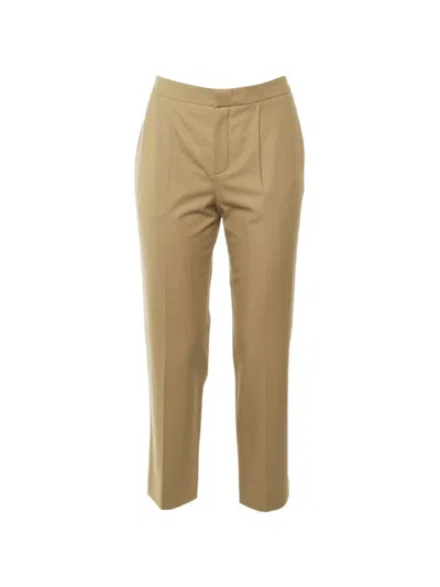 Pre-owned Chloé Pleated Trousers In Neutral