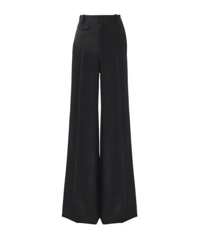 Chloé Women Black Pants With High Waist And Wide Leg In Viscose Blend Stretch Woman
