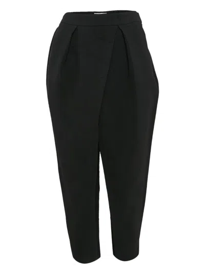 Pre-owned Chloé Pleated Wrap Trousers In Black