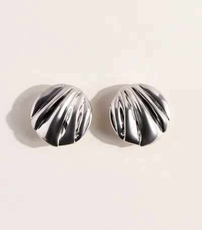 Chloé Pleats Clip-on Earrings In Silver