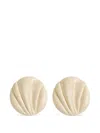 Chloé Mini Shell Shaped Brass Earrings In White