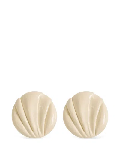 Chloé Pleats Clip-on Earrings In White