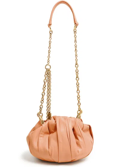 Chloé Plissé Clutch Bag In Nude