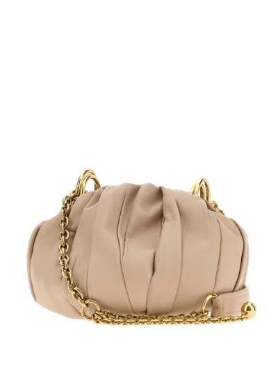 Chloé Plissé Leather Shoulder Bag In Neutral