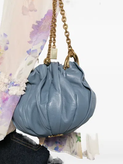 Chloé Plissé Shoulder Bag In Blue