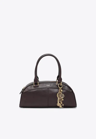 Chloé Plum Bowling Bag In Burgundy