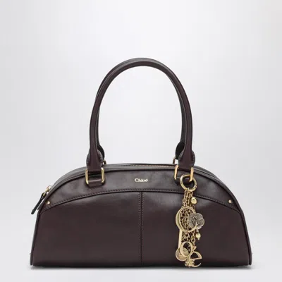 Chloé Plum Leather Bowling Handbag In Black