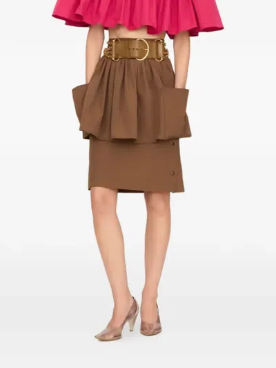 Chloé Pocket Mini Skirt In Brown