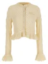 Chloé Pointelle Cardigan Sweaters And Cardigans White In Nude