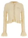 Chloé Pointelle Cardigan Sweaters And Cardigans White In Nude