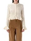 Chloé Wool And Silk Cardigan In White