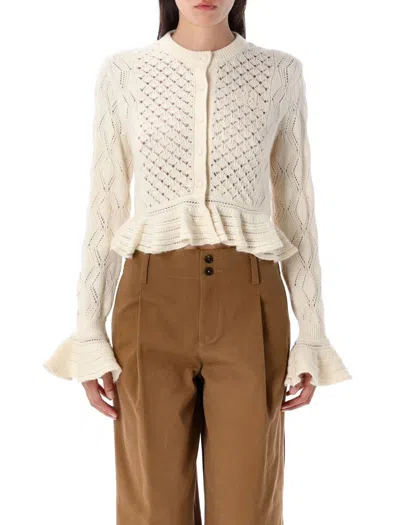 CHLOÉ CHLOÉ POINTELLE KNIT CARDIGAN