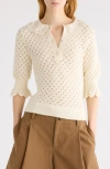 Chloé Pointelle Knit Sweaters And Cardigans White In Yellow