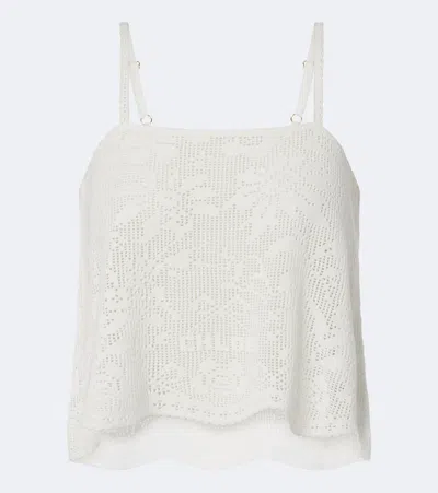 Chloé Pointelle Cotton Top In Animal Print