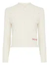 Chloé Chloe Pointelle Wool And Cashmere Sweater In Neutral