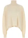 Chloé Chloe Ivory Wool Blend Oversize Sweater In Neutrals