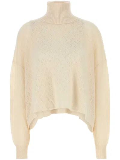 CHLOÉ POINTELLE-KNIT TURTLENECK SWEATER
