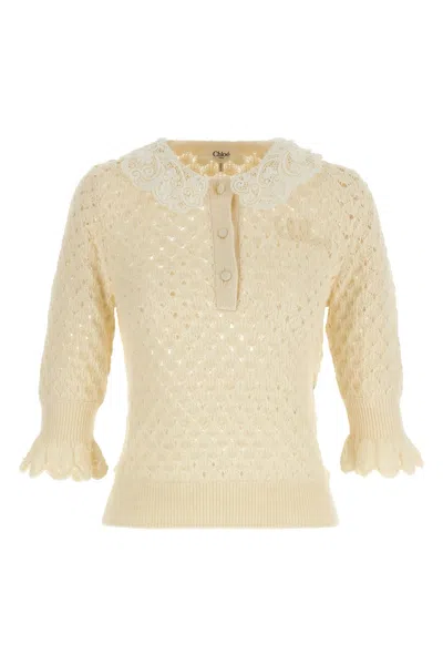 Chloé Pointelle Knit In Neutral