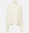 Chloé Pointelle Wool-blend And Silk Turtleneck Sweater In White