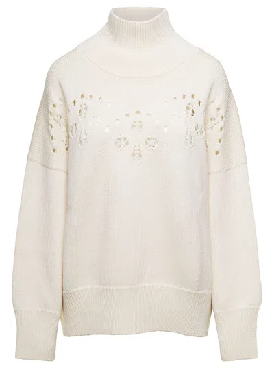 CHLOÉ POINTELLE WOOL HIGH NECK PUL