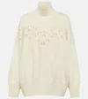 Chloé Pointelle-knit Wool Turtleneck Sweater In White