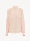 Chloé Pokets Classic Turtle Neck Shirt In Pink