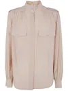 Chloé Pokets Classic Turtle Neck Shirt Clothing In Nude