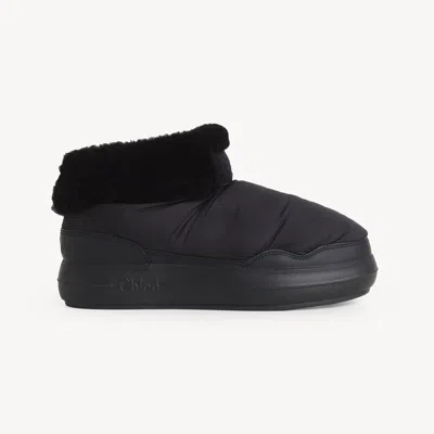 Chloé Bottines Polar Femme Noir Taille 38 100% Polyester, Cuir De Veau, Peau De Chèvre In Black