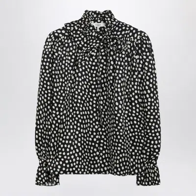 Chloé Polka-dot Blouse In Black