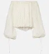 Chloé Polka-dot Jacquard Silk-blend Mousseline Top In White