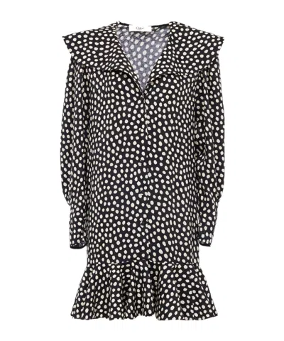 Chloé Polka Dot-pattern Dress In Black