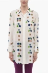 CHLOÉ POLKA DOT PATTERNED EYES SILK SHIRT DRESS